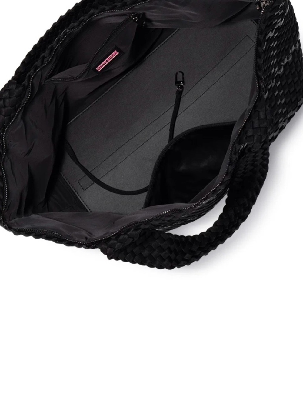 HAUTE SHORE Black Woven Tote with Shimmer Detail - Picture 7 of 9